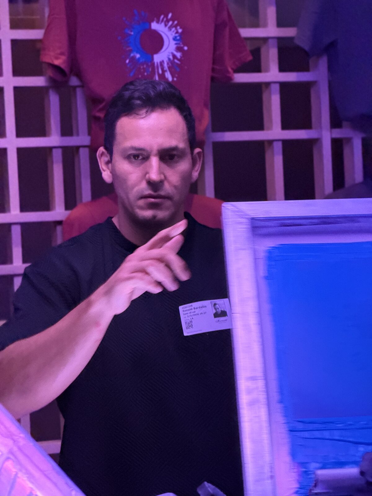 Live printing station running at an evening event